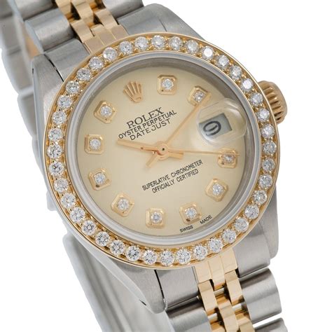 rolex datejust champagne tapestry dial diamond bezel|rolex lady datejust dial.